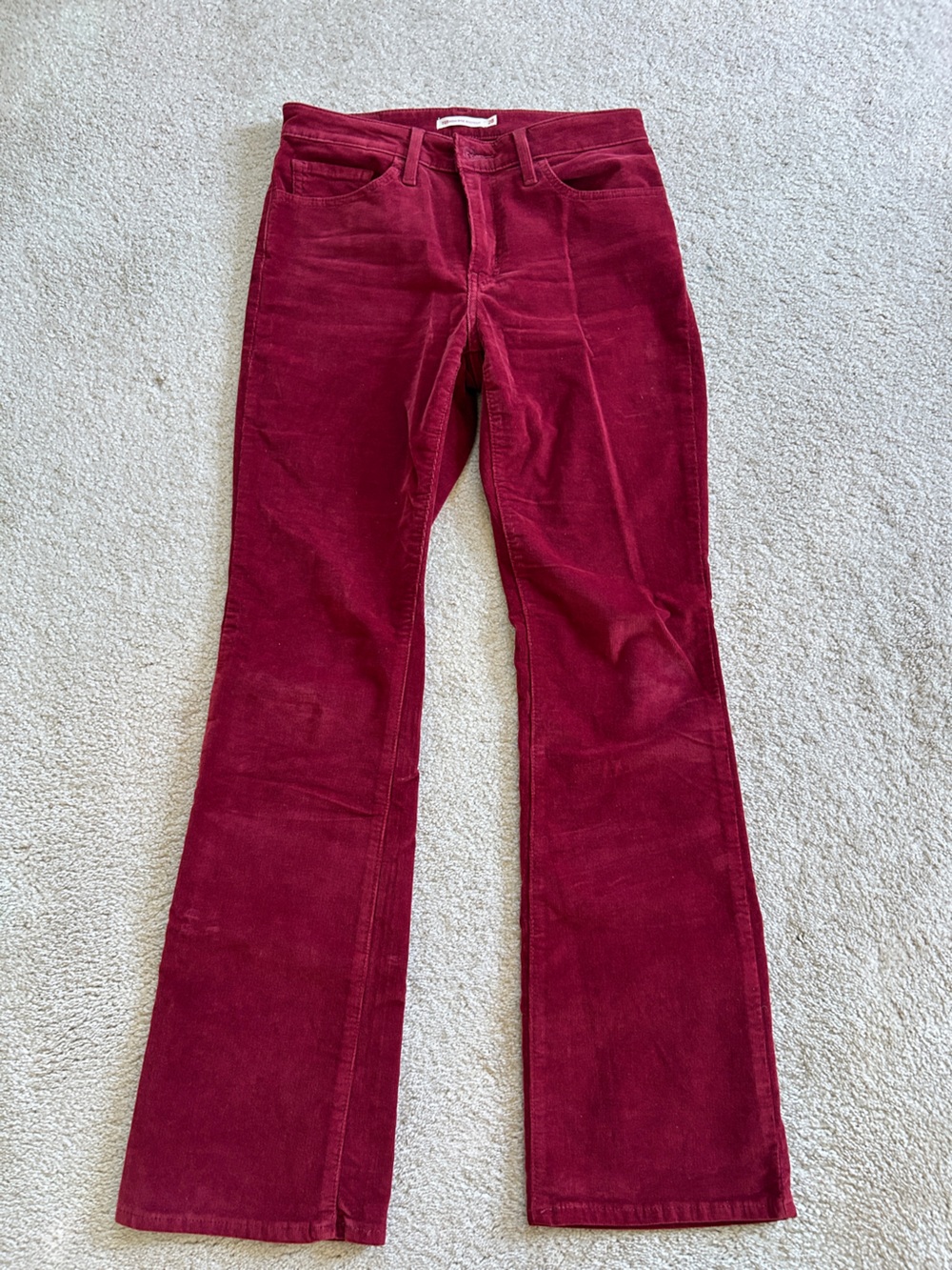 Levi's Boot Cut Corduroy Jeans in Deep Wine Red